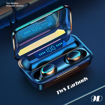 

Dual Microphone Wireless Earphones F9 TWS Headphone 9D Stereo Music Headset Bluetooth 5.0 Touch Earbud With 2200mAh Charging Box