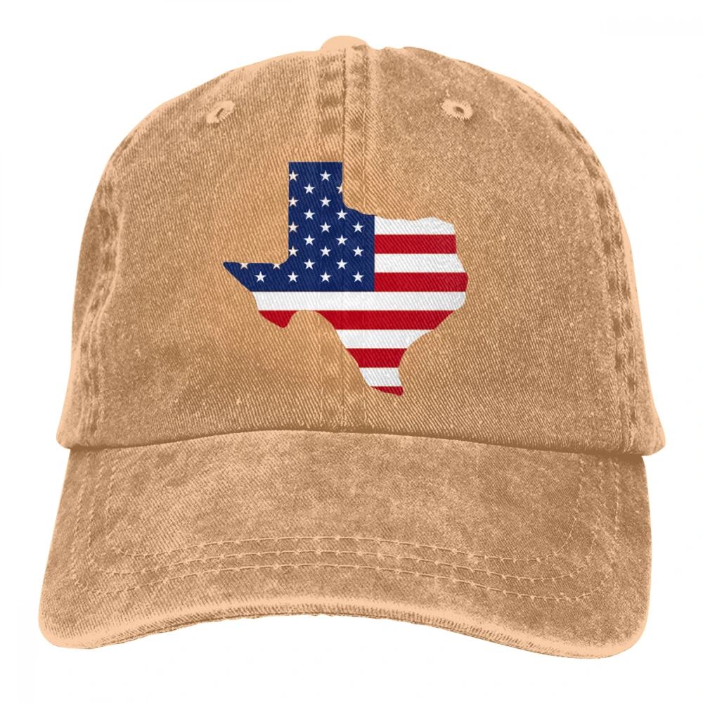 Texas Shaped США Флаг Casquette глубокий Хизер унисекс Мужские Женские джинсовые бейсболка с ремешком кепки Регулируемый Гольф папа шляпа - Цвет: Хаки