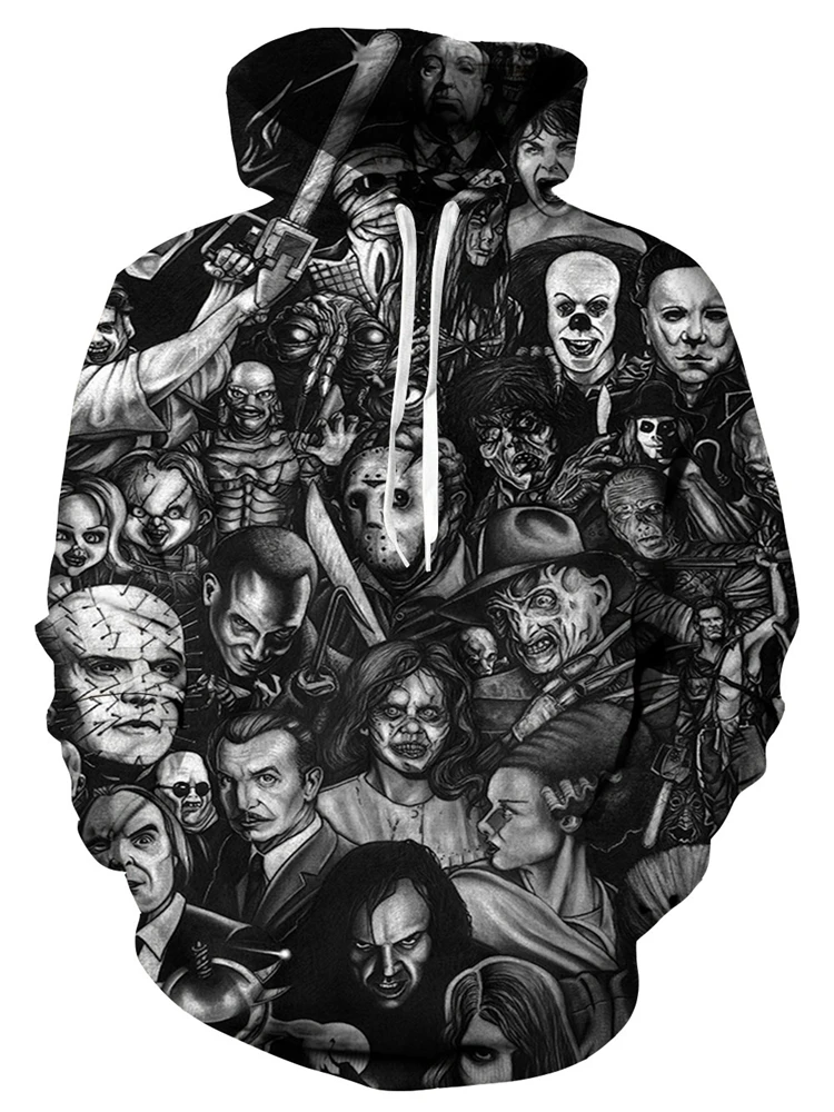 WNT612 Homem horror palhacos outono drawstring 3d толстовки impresso masculino feminino casal толстовки 3d impressao com capuz повседневные пуловеры - Цвет: WNT612