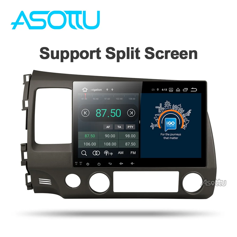 Sale Asottu 2G android 9.0 PX30 car dvd gps player for honda civic 2006-2011 car radio video player gps navigation car  2 din dvd 5