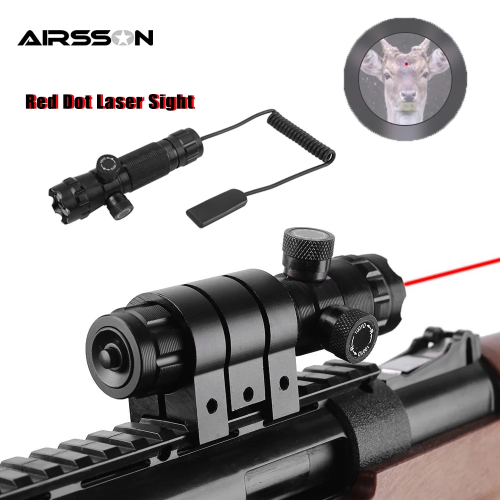 

Tactical Red Dot Laser Sight Adjustable Airsoft Hunting Rifle Dot Laser Sight Scope With 20mm Weaver Rail Mount Pressure Switch