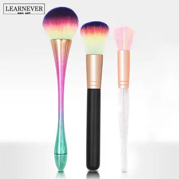 

LEARNEVER 1 Pcs Nail Dust Remover Brush Rhinestone Gradient Cosmetic Art Powder Shadow Tool Soft Face Nail Fan Makeup Rainb U7F2