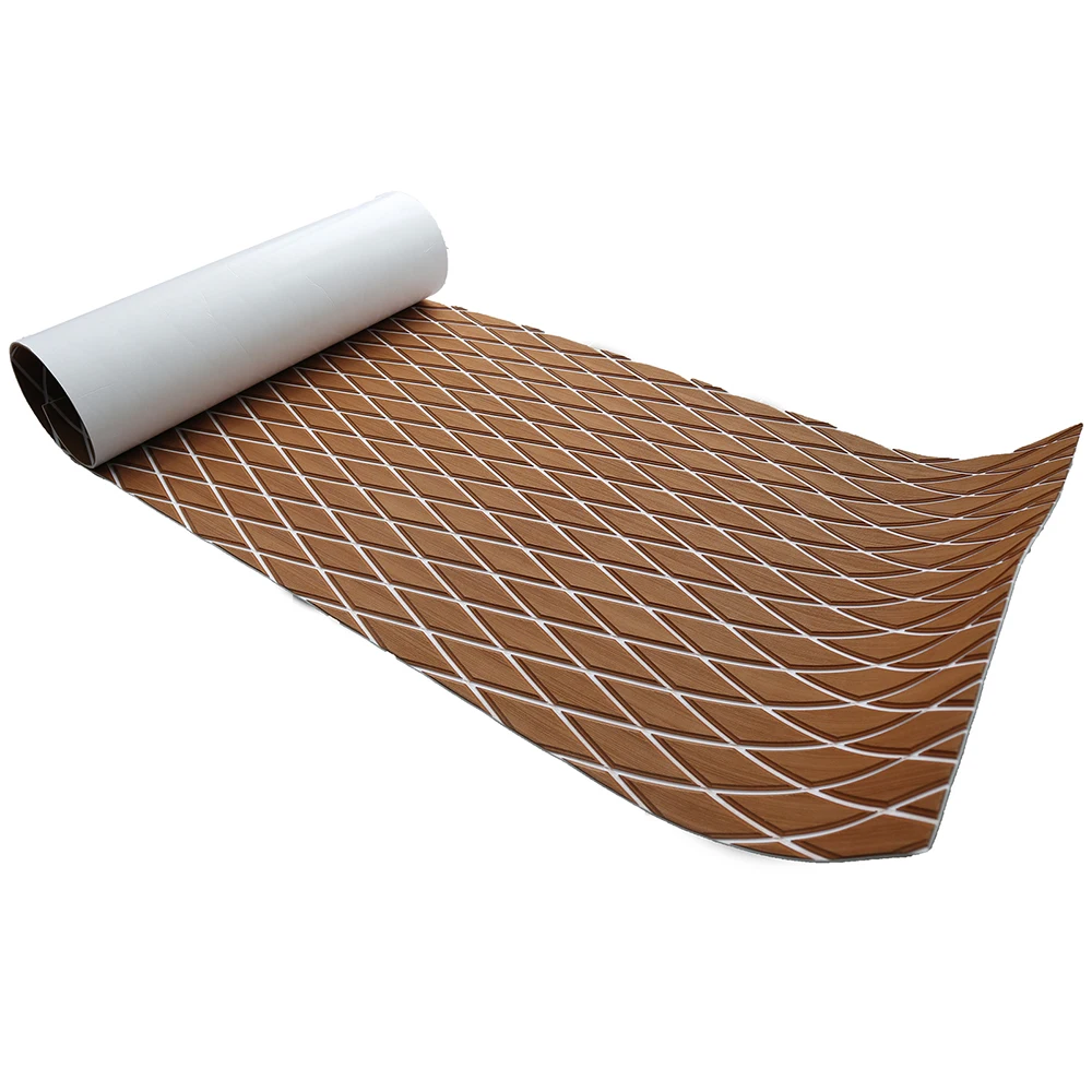 

Self-Adhesive 6mm EVA Foam Decking Sheet Pad with Rhombus Pattern Anti-Skid Faux Teak Yacht Marine Boat Flooring Mat Accessories