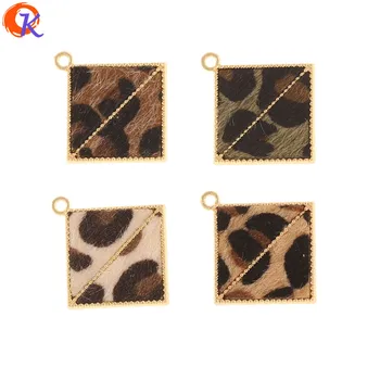 

Cordial Design 50Pcs 24*24MM Jewelry Accessories/Charms/Square Shape/Leopard Print Effect/DIY Pendant/Hand Made/Earring Findings