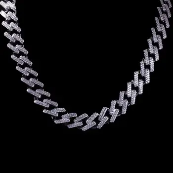 

Custom 8"16"18"20"24"Micro pave zircon crystal Iced Out 15mm Miami Cuban Link Chain Necklace Bracelet Hip Hop For Men Jewelry