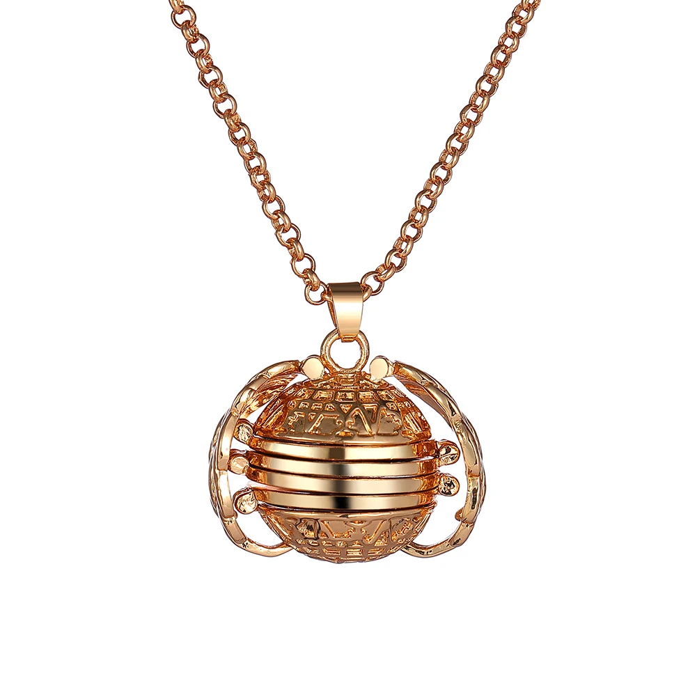 Rose Gold Волшебное расширяющееся Фото Подвеска трендовая земля подвеска памятное ожерелье с медальоном Крылья Ангела ожерелье Длинный шар гармонии - Окраска металла: Rose Gold
