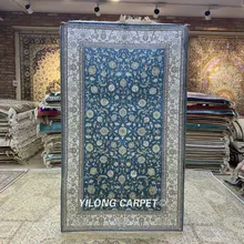 Yilong 3'x5' Шелковый персидский ковер ручной работы прочный ковер с цветами(HF276B