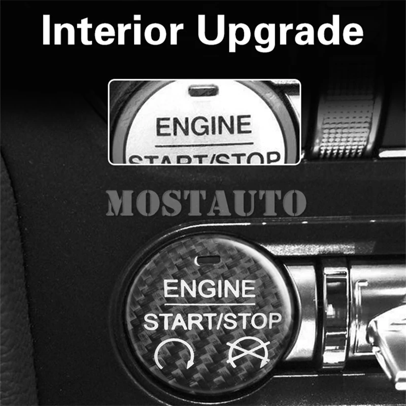 Для Ford Mustang консоль из углеродного волокна кнопка запуска и остановки двигателя крышка- черный/красный 1 шт