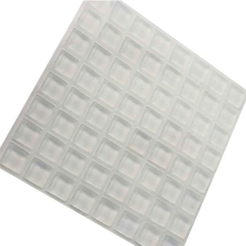 New 64pcs Square Soft Self-Adhesive Rubber Bumper Stop Non-slip Furniture Feet Door Silicone er Pads Home Cabinet Accessory