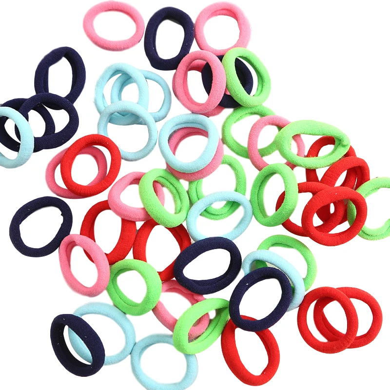 

100PCS Elastic Hair Band Cute Small Ring Rubber Bands Diameter 3.0CM Children Does Not Hurt Hair Colorful Rope Hair Accessories