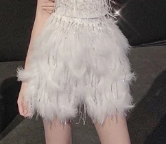 skirt Короткие корсеты для женщин, модный топ с перьями на бретелях, Осень-зима, сексуальный корсет, ночной клубный кроп-топ, женские вечерние камзол, верхняя одежда - Цвет: skirt
