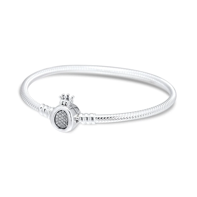 100% 925 Sterling Silver Moments Crown O Bracelets with CZ For Women Free Shipping | Украшения и аксессуары