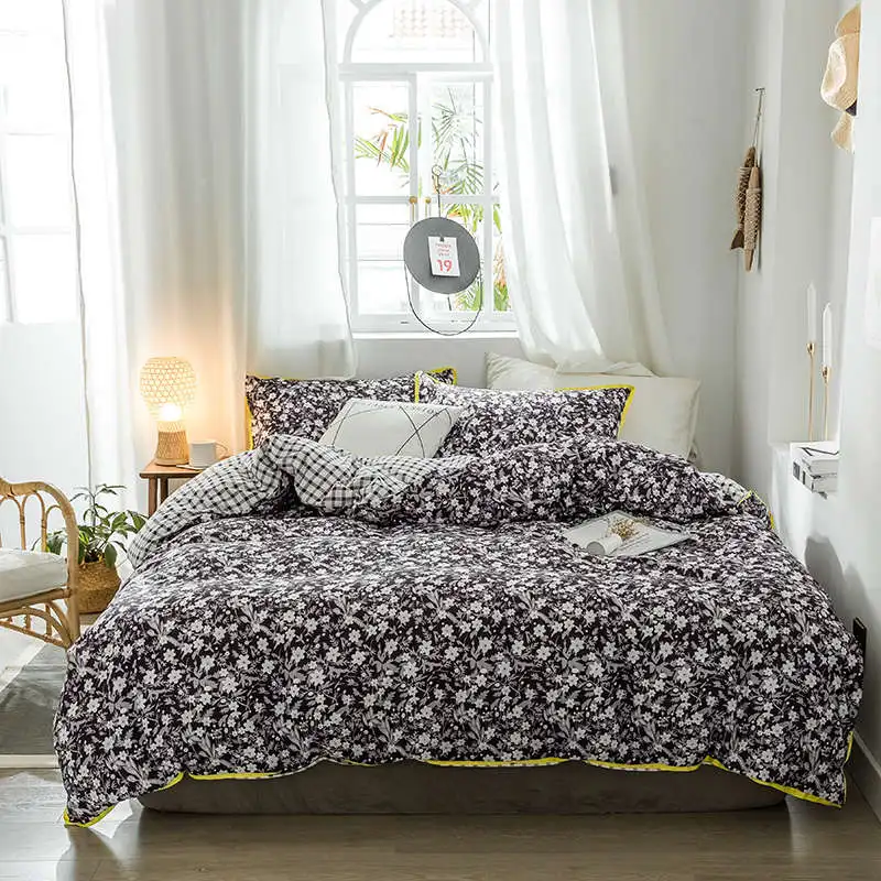 SlowDream Bedding Set Pastoral Style Flowers Bedspread Duvet Cover Set Flat Sheet For Adult Child Single Bed 1.0/1.2 Double - Цвет: 11