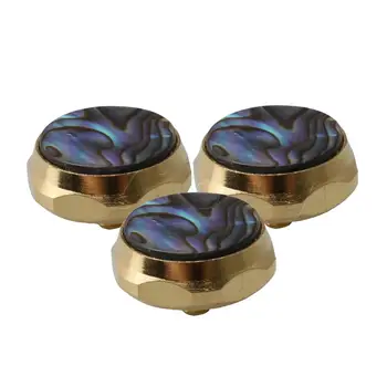 

Yibuy 3Pcs Abalone Shell Inlays Metal Trumpet Finger Button Alloy Instrument Accessory