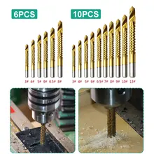 Gold High Speed Steel 4241 Drill Bit Set Carpentry Coated Sawtooth Bit Saw Drill Bits Portable Rotary Tools Tool Parts