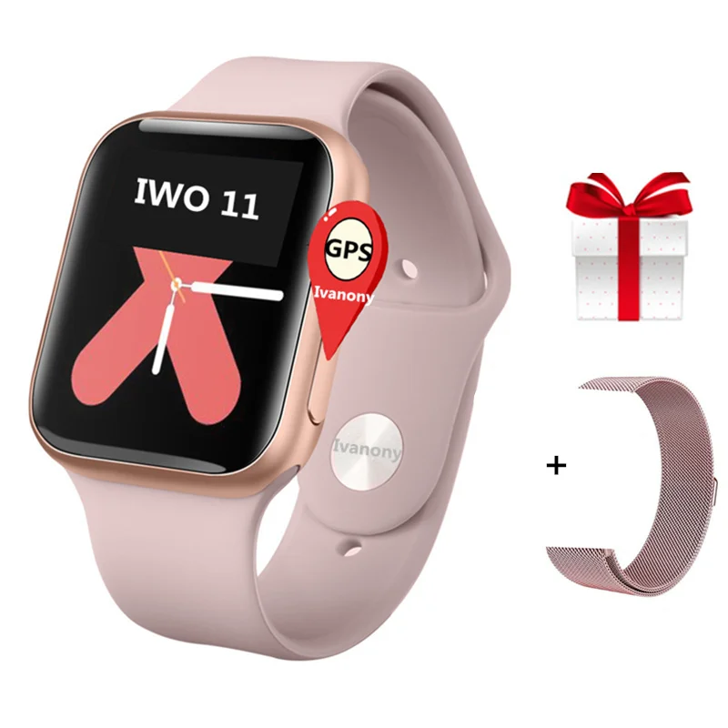 

IWO 11 Smart Watch GPS SmartWatch 1:1 Series 4 Smart Clock with Whatsapp Message Reminder Answer Call 44mm Case for Apple Androi