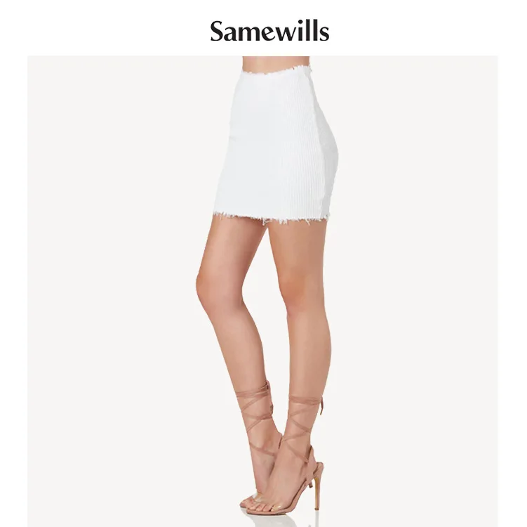 

512 Frayed-Slim Fit Sheath Half-length Short Skirt Autumn And Winter Short Skirt Women's 2019 WOMEN'S Dress New Style