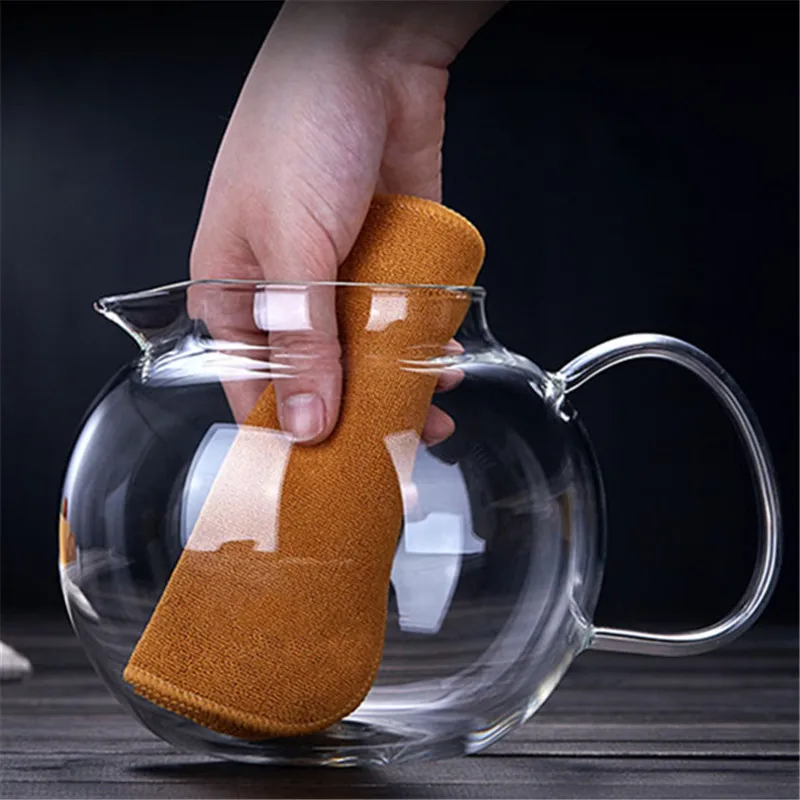 Чай горшок Стекло Нержавеющая сталь Чай горшок с фильтром Infuser крышкой термостойкого стекла чайник Офис Чай набор посуды 600/950/1300 мл
