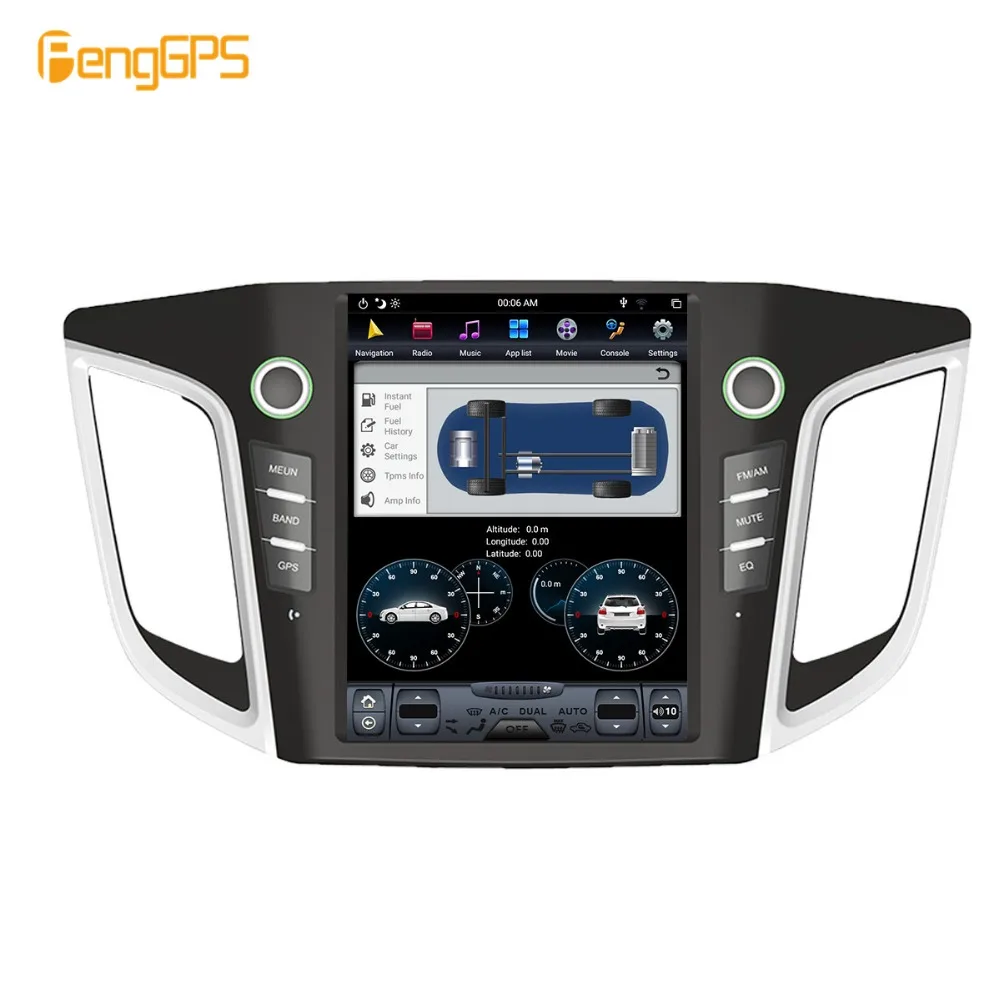 10,4 ''Тесла Android 8,1 PX6 4+ 32 ГБ Голосовое управление встроенный CARPLAY автомобильный радиоприемник для HYUNDAI IX25/CRETA- gps навигация