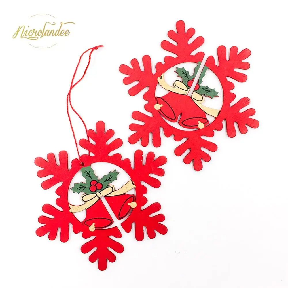 

NICROLANDEE Christmas 3D Star Snowflake Wooden Pendants Ornaments Xmas Tree DIY Wood Crafts Kids Gift Home Party Decorations 44
