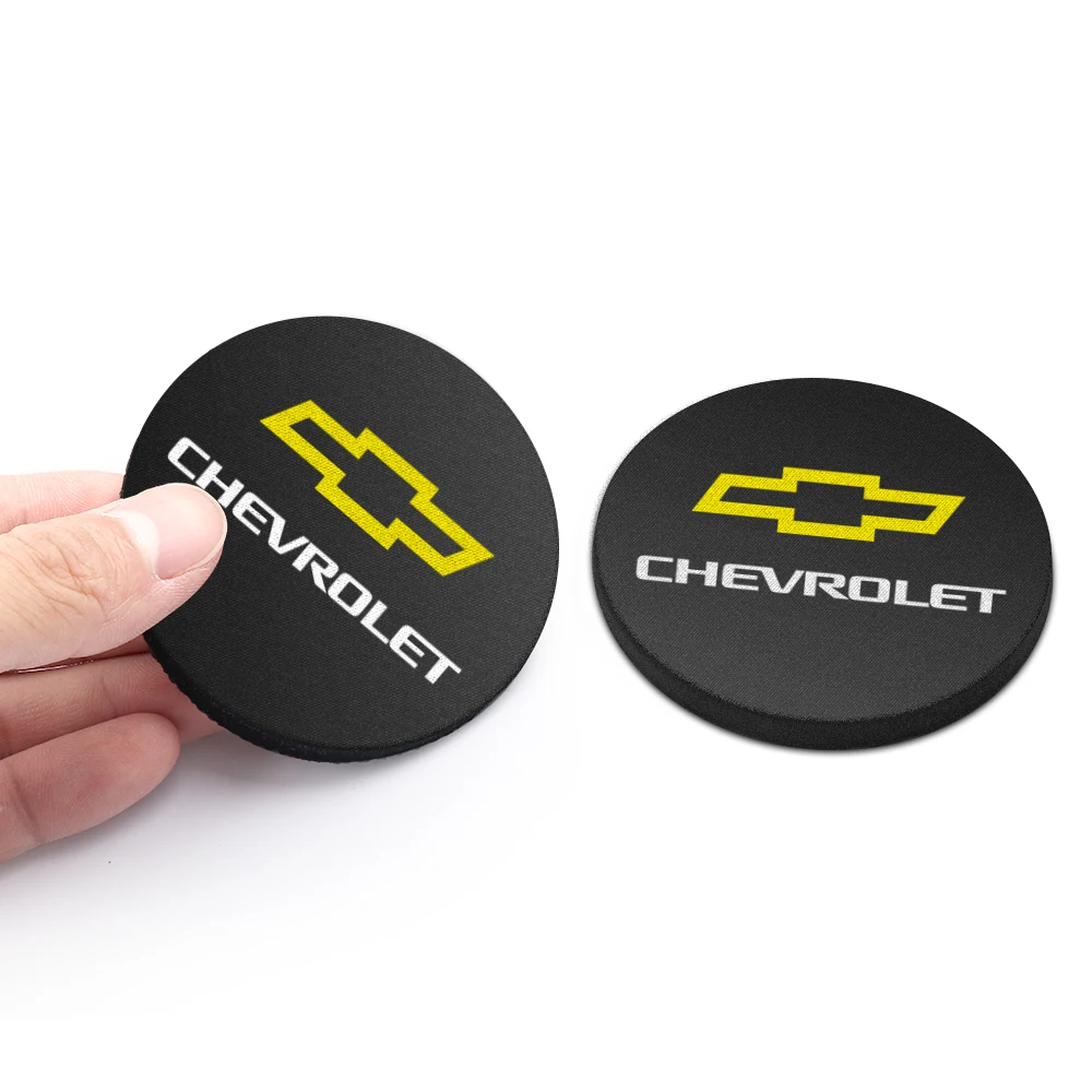 Car 1/2PCS Coasters Anti-Slip Pad Epoxy Cup Holder Mat For Chevrolet Cruze Lacetti Captiva Trax Impala Camaro Sonic Spark Sail
