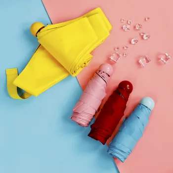 

Capsule Umbrella Mini Light Small Pocket Umbrellas Anti-UV Folding Compact Cases Pocket Portable Parasol with Pill Package Box