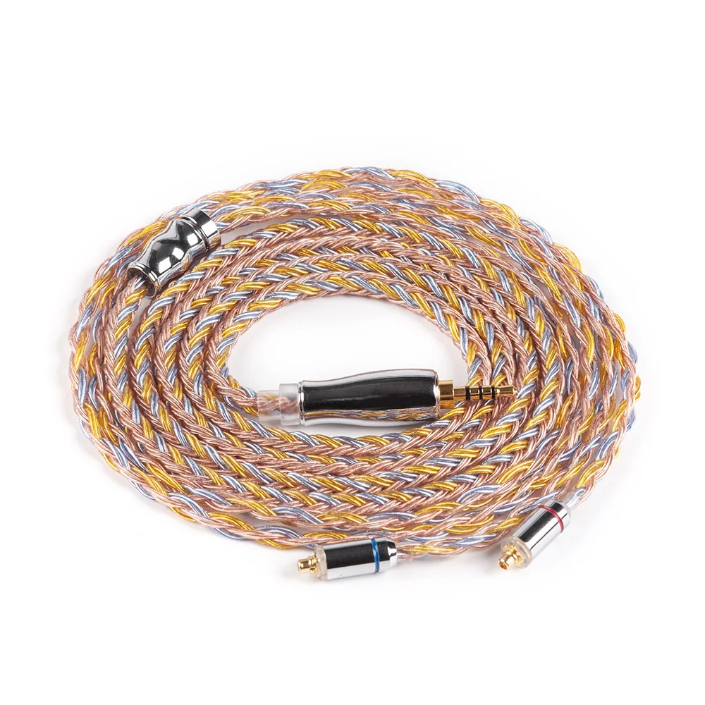 Yinyoo 16 Core Upgraded Silver Plated Copper Cable 2.5/3.5/4.4MM With MMCX/2pin/QDC TFZ Connector For KZ ZS10 ZSX BLON BL03 C10