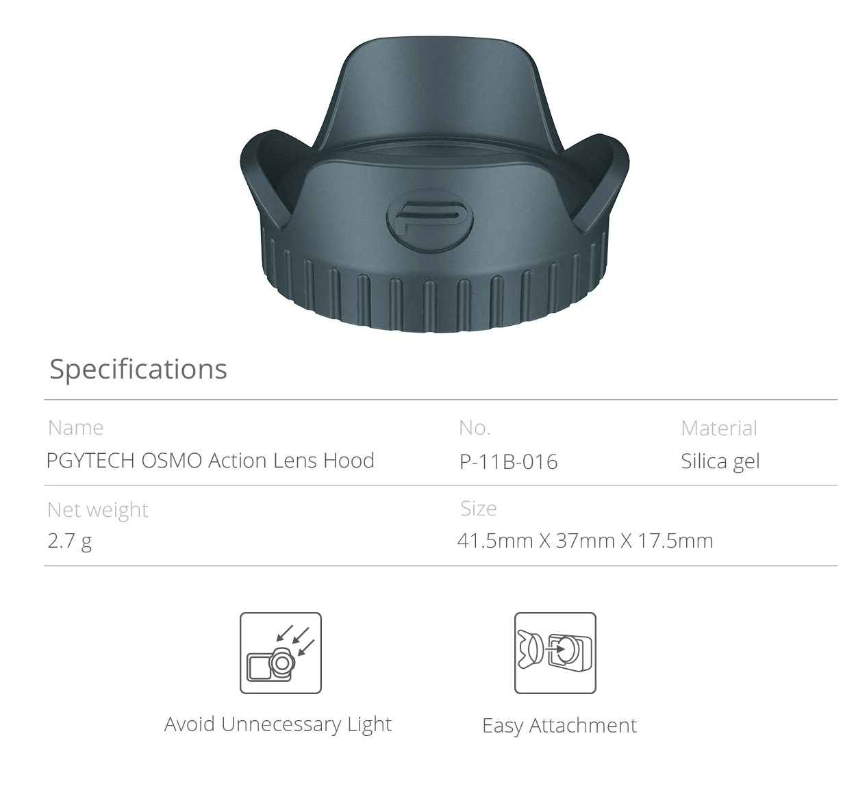 PGYTECH силиконовая бленда для DJI OSMO ACTION Sports camera Солнцезащитная Антибликовая Крышка для osmo action vlog camera Аксессуары