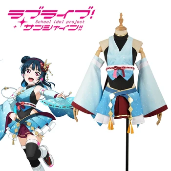 

Anime! Lovelive Aqours Tsushima Yoshiko Rally Activity Card Kimono Uniform Cosplay Costume Halloween Suit NEW Free Shipping