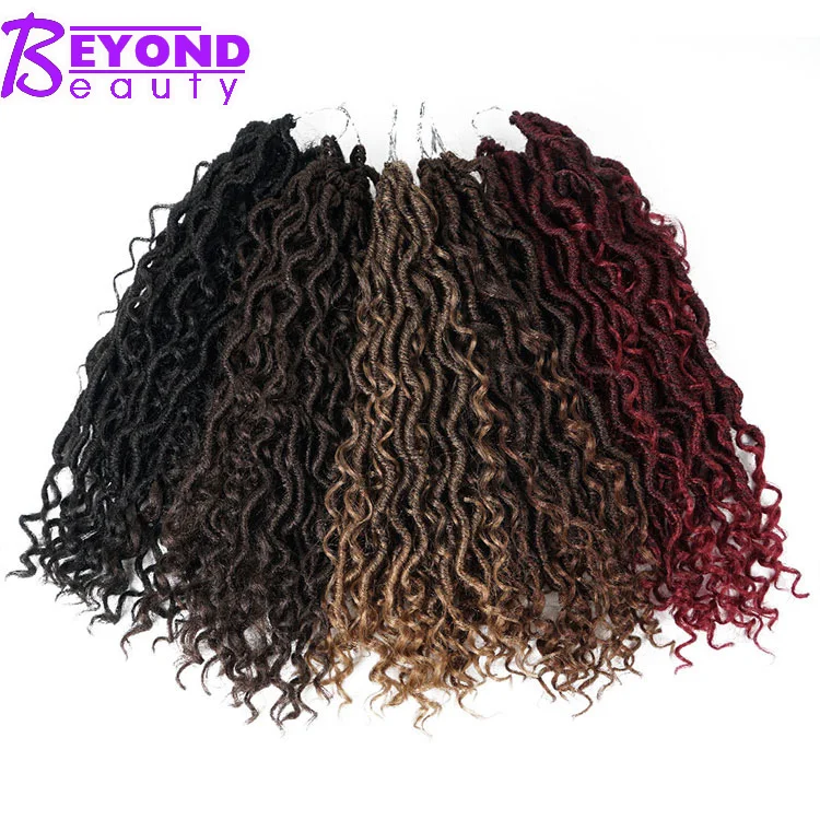 Goddess Faux Locs Curly вязание крючком косички женские Locs волосы 24 стойки/упаковка Синтетические плетение наращивание волос