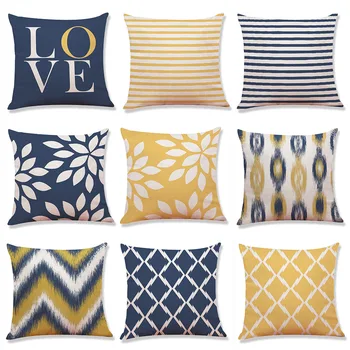 

Geometric Pattern Cotton Linen Pillow-case Modern Simple and Creative Car Pillow Sofa Cushion Cover for living room decoration