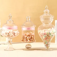 Transparent Creative Glass Bottles Decoration Crafts Transparent Dust-Proof Stand Dessert Candy Jars Tea Caddy Boxes Storage Jar 1