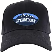 Steamboat Blue Black Cap Baseball Hat, Novelty Black Cap