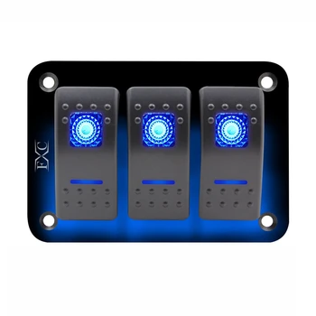 

12V-24V-3-Gang-Dual-LED-Light-Rocker-Switch-Panel-Bar-Car-Caravan-Boat-Rv-Blue