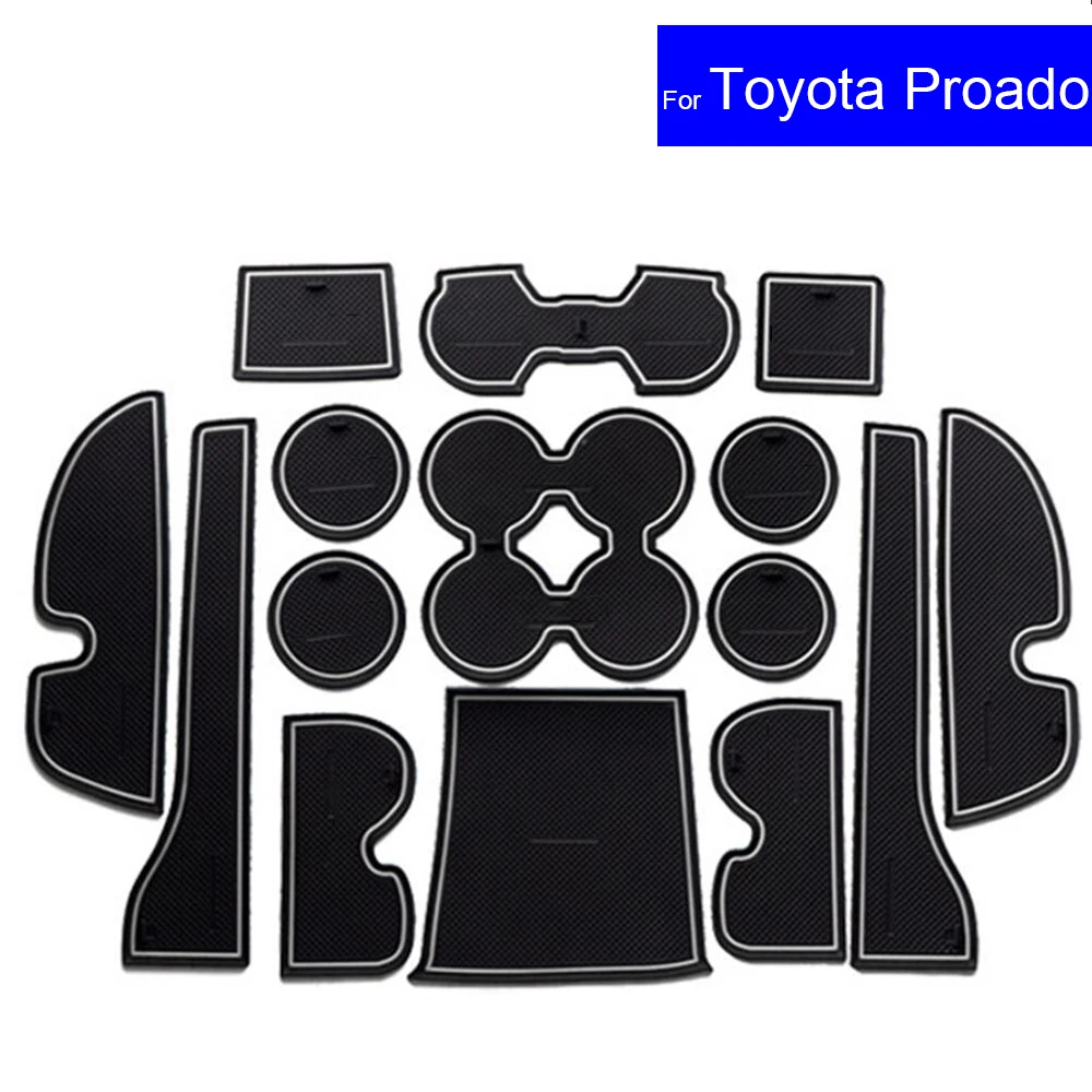 

Нескользящие Коврики для дверных ворот автомобиля, коврики, подставки для стаканов для Toyota Prado 2010 ~ 2016, коврик для дверных канавок