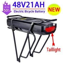 Bafang-portaequipajes para bicicleta eléctrica, batería de 48V 21Ah, 52V 25Ah, con estante trasero y luz trasera, puerto USB, cargador de 1000W
