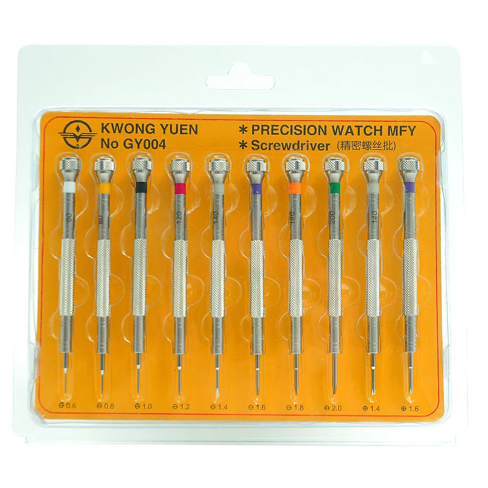 

10Pcs/Set Ultra Hardness Blade Watch Movement Wristband Adjust Screwdrivers Tools Flat Cross Assort Size Screwdriver Watch Tools