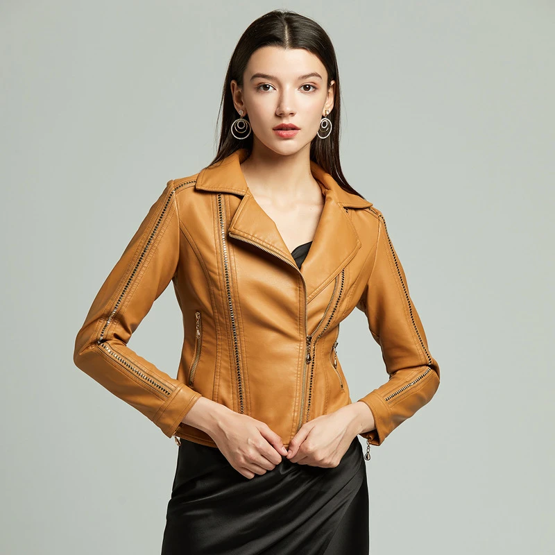 Women's faux leather jackets sale Clearance