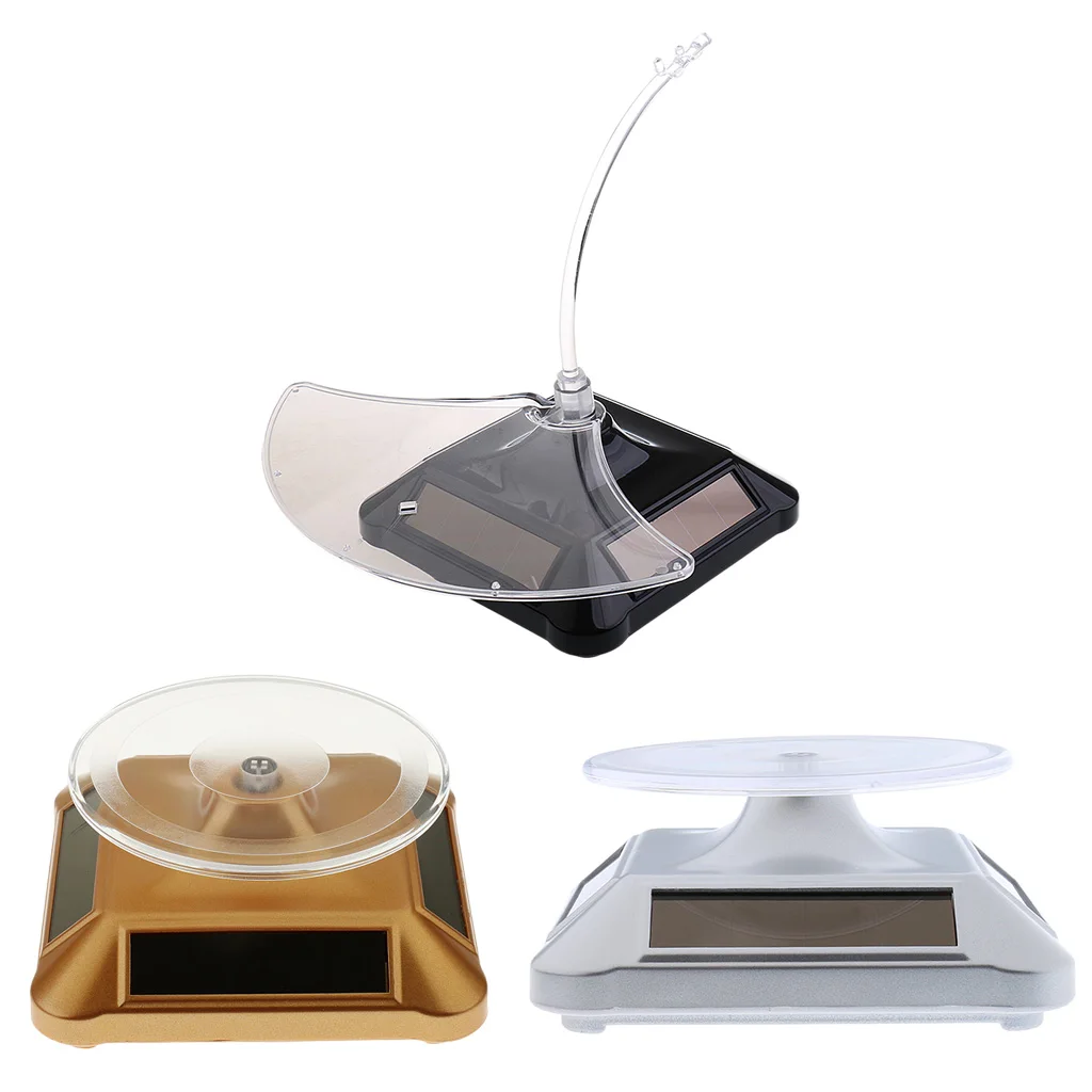 

Solar Powered Rotating Watch Phone Display Stand Holder Turn Table Bracelet