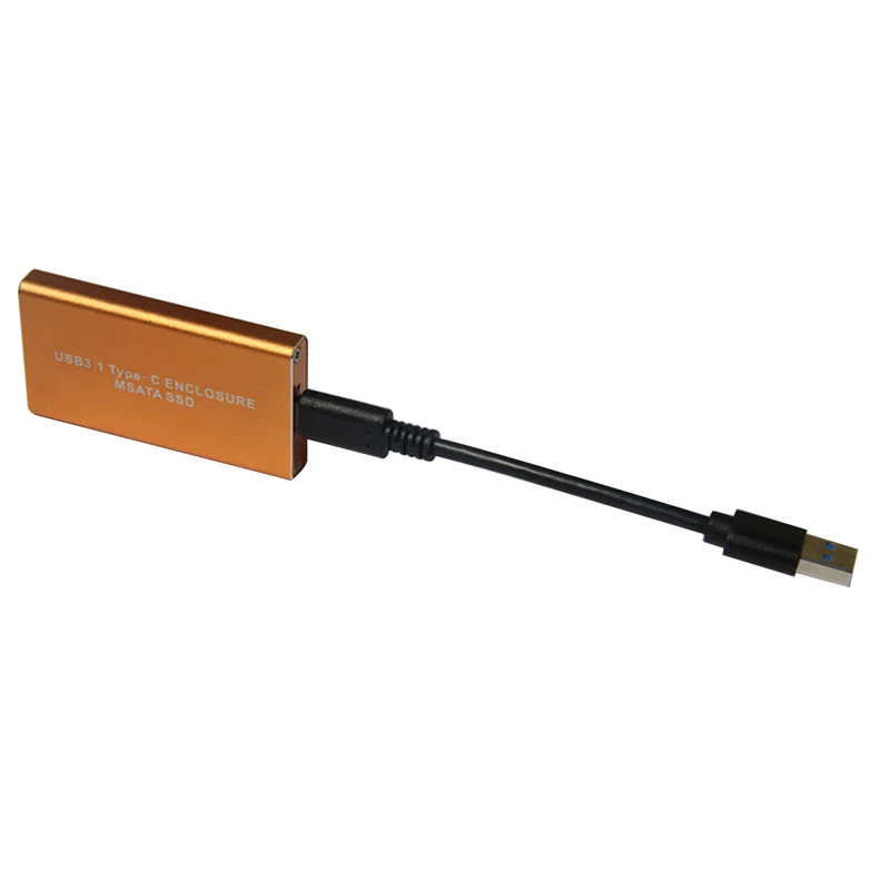 Qиндийский 10 Гбит/с USB 3,1 type-C для mSATA SSD корпус USB-C для мини SATA жесткий диск адаптер Внешний HDD Мобильный бокс 3030 5030 SSD
