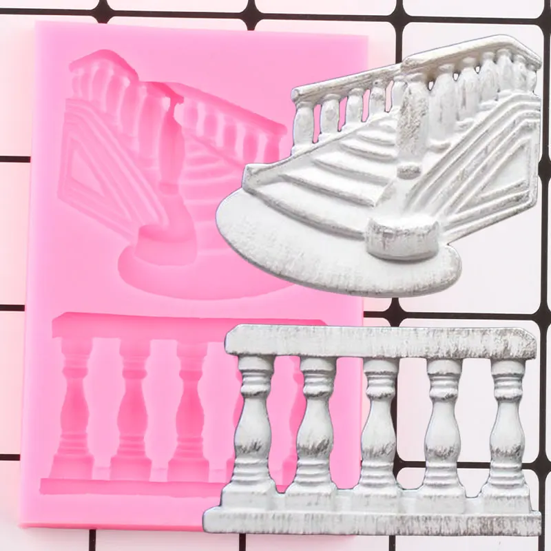 

Staircase Railing Cake Border Silicone Mold DIY Baking Fondant Cake Decorating Tools Candy Polymer Clay Chocolate Gumpaste Mould