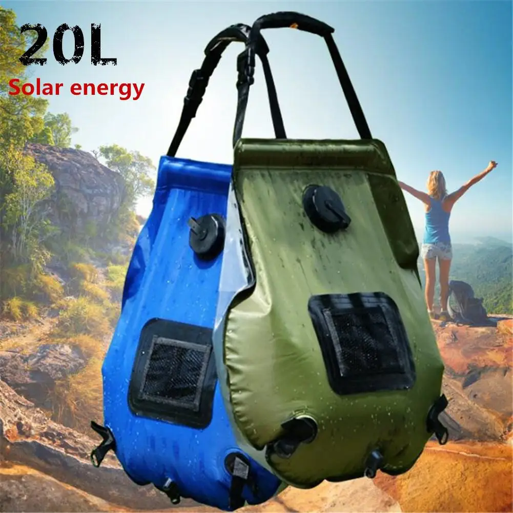 ArmyGreen GloryStar 20л солнечный мешок для ванной Открытый Кемпинг грелка экологически чистый пвх мешок - Цвет: ArmyGreen