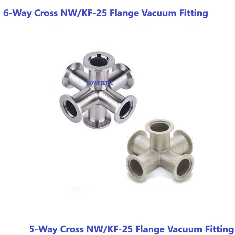 

6-Way Cross NW/KF-25 Flange Vacuum Fitting 304 Stainless Steel KF-25 NW-25H#