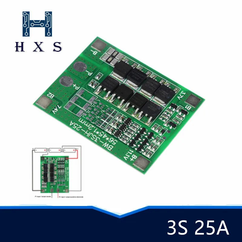 3S 25A PCM защитная пластина батареи bms Li-Ion 18650 BMSpcm с балансом для литий-ионной lipo |