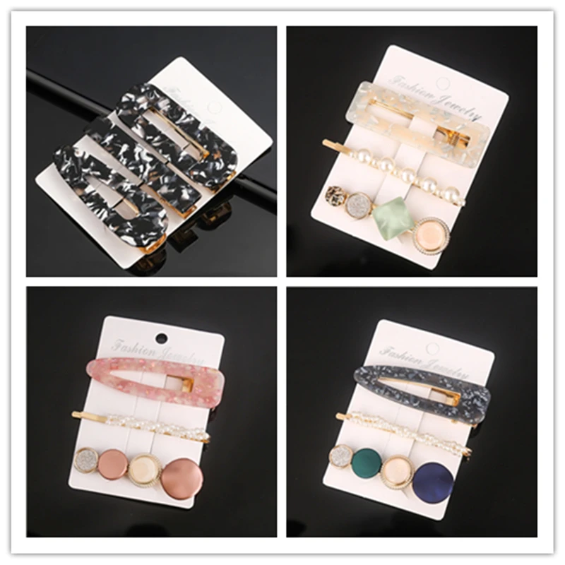 3 шт./компл. модные геометрические заколки для волос женщин/девочек аксессуары из