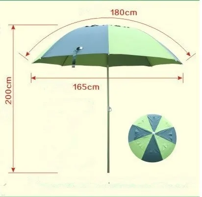 1.8m Outdoor Fishing Camping Folding Waterproof Sunscreen Umbrella Beach Rest Angling Universal Anti UV Sunshade Umbrella Awning