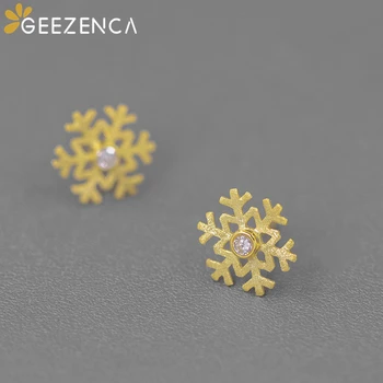 

Original Design 925 Sterling Silver Zircon Snowflake Stud Earrings For Women Simple Elegant Earrings 2020 Christmas Gift Party