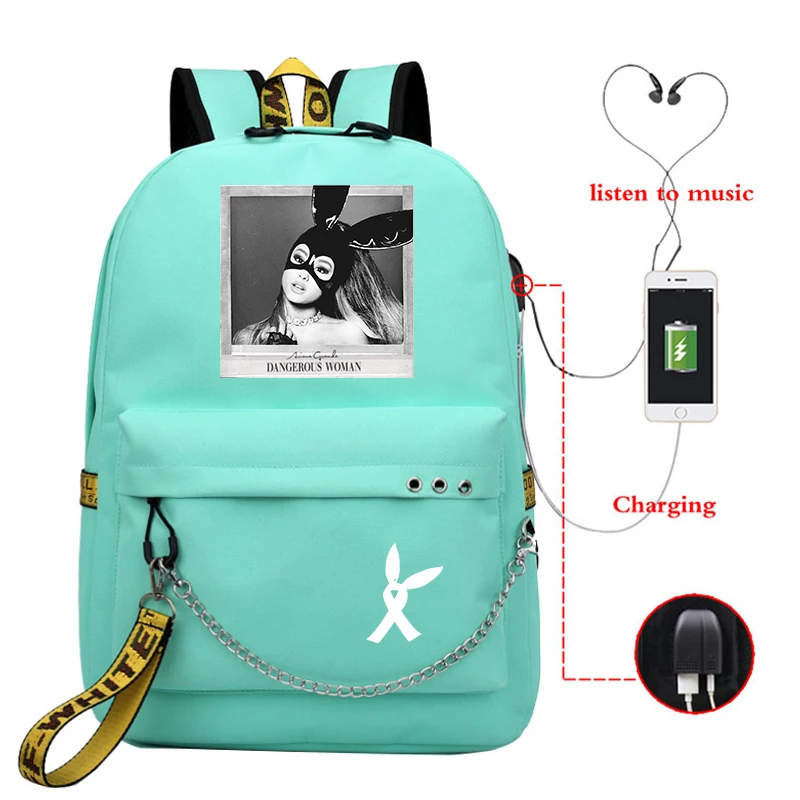 Mochila Ariana Grande, маленький рюкзак, женские рюкзаки, милые школьные сумки для девочек-подростков, рюкзак для ноутбука, корейский рюкзак для путешествий