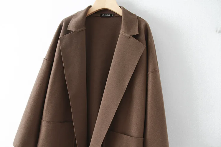 Blvyisla 4XL размера плюс, тонкий кардиган, Тренч, женская мода, простой стиль, с карманами, длинный Тренч, пальто, для офиса, леди, осень, весна, топы