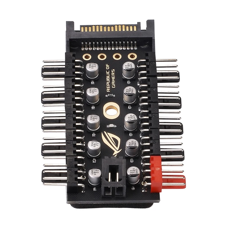 PWM Fan Hub 1 to 10 Sata Molex Cooler Cooling 4Pin Fan Splitter Cable 12V Fan Speed Controller Adapter with LED For Miner Mining